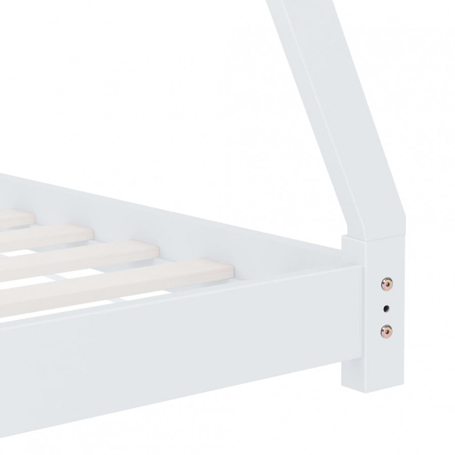 Lit d'enfant Blanc Bois de pin massif 90 x 200 cm