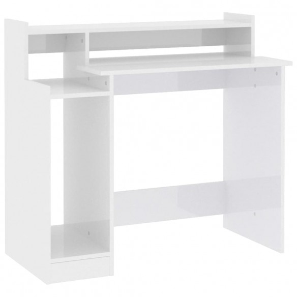 Bureau lumières LED Blanc brillant 97x45x90cm 
