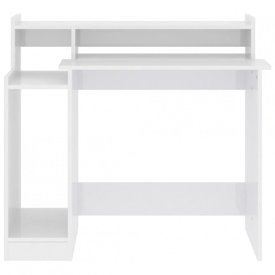 Bureau lumières LED Blanc brillant 97x45x90cm 