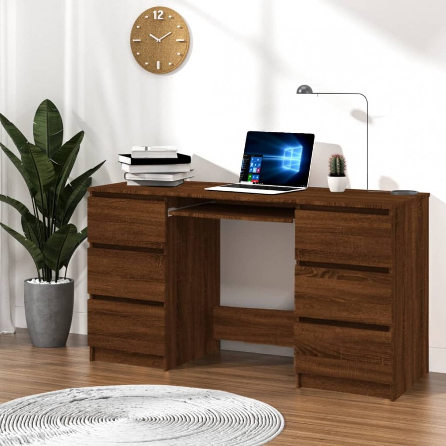 Bureau Chêne marron 140x50x77 cm 