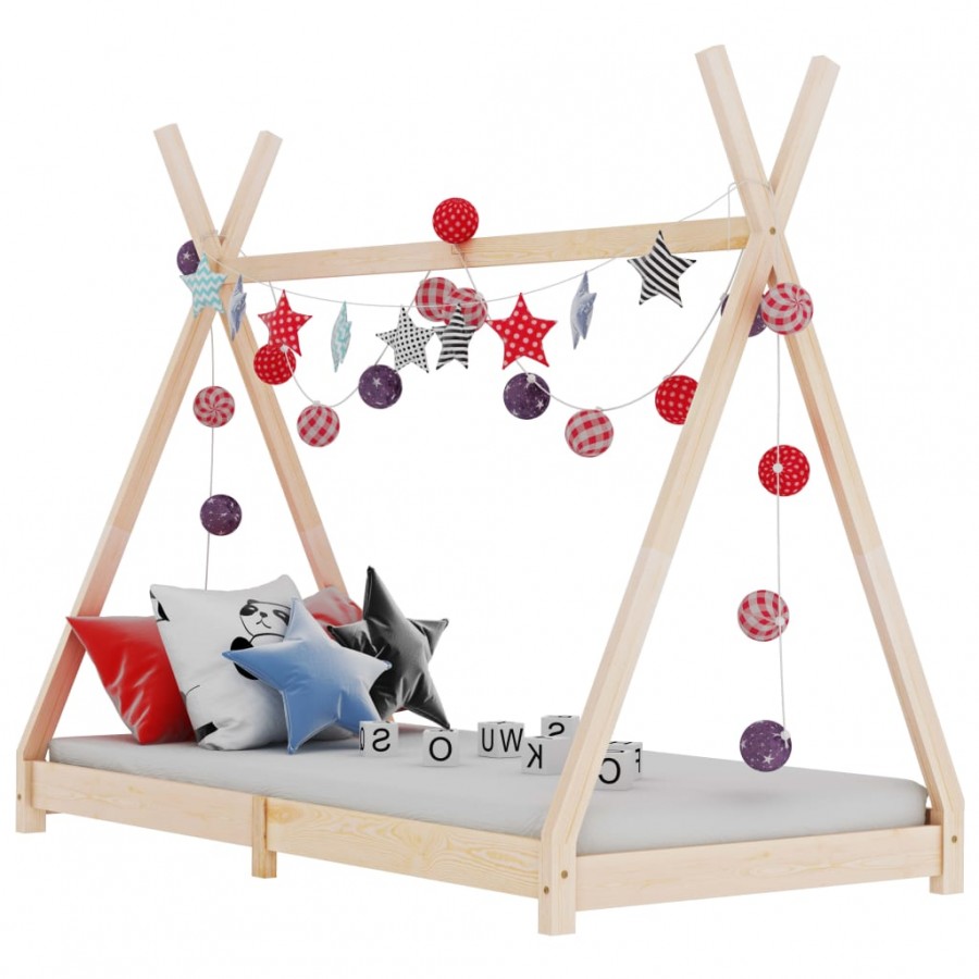 Lit d'enfant Bois de pin massif 90 x 200 cm