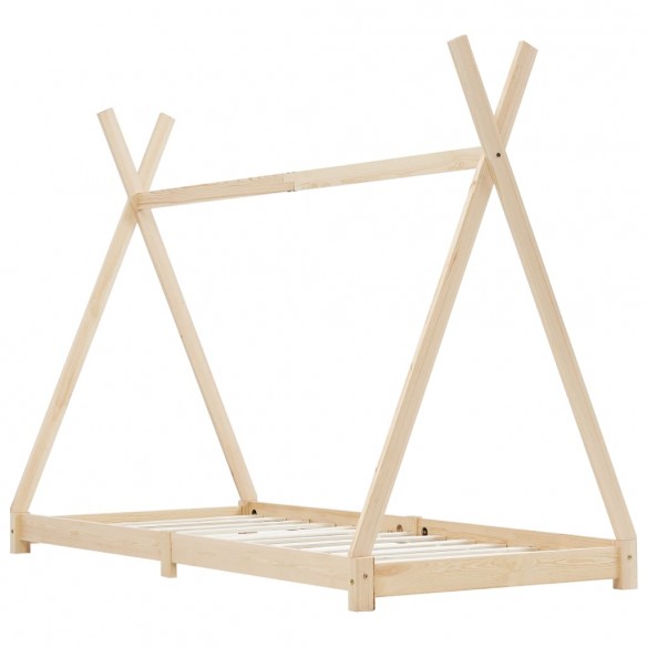 Lit d'enfant Bois de pin massif 90 x 200 cm