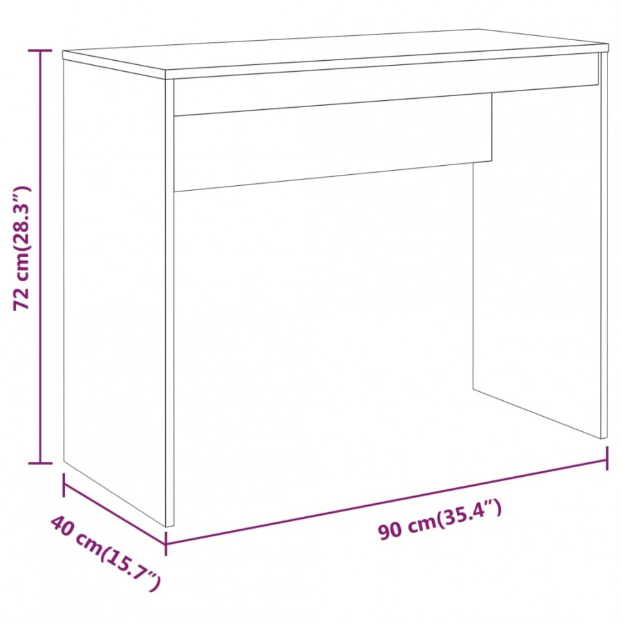 Bureau Sonoma gris 90x40x72 cm 