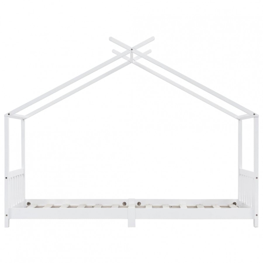 Lit d'enfant Blanc Bois de pin massif 90 x 200 cm