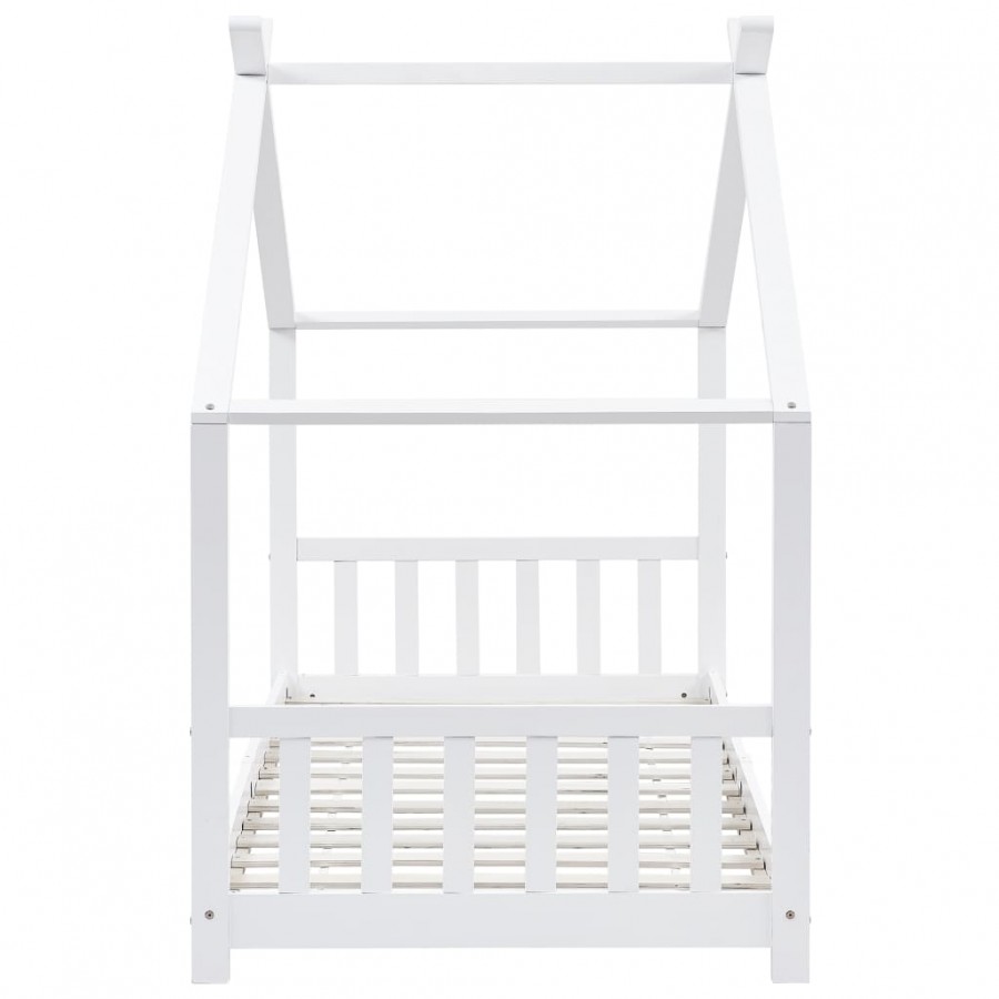 Lit d'enfant Blanc Bois de pin massif 90 x 200 cm