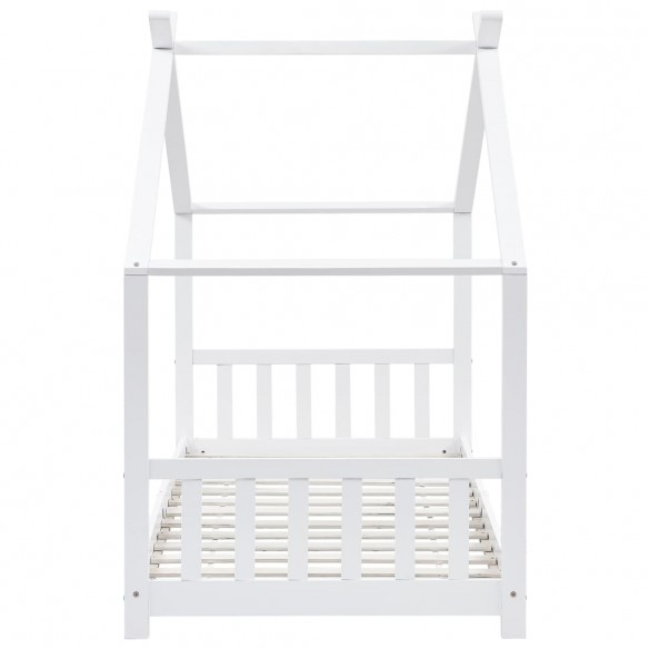 Lit d'enfant Blanc Bois de pin massif 90 x 200 cm