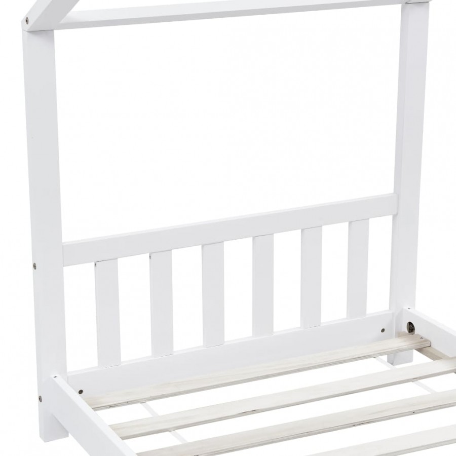 Lit d'enfant Blanc Bois de pin massif 90 x 200 cm