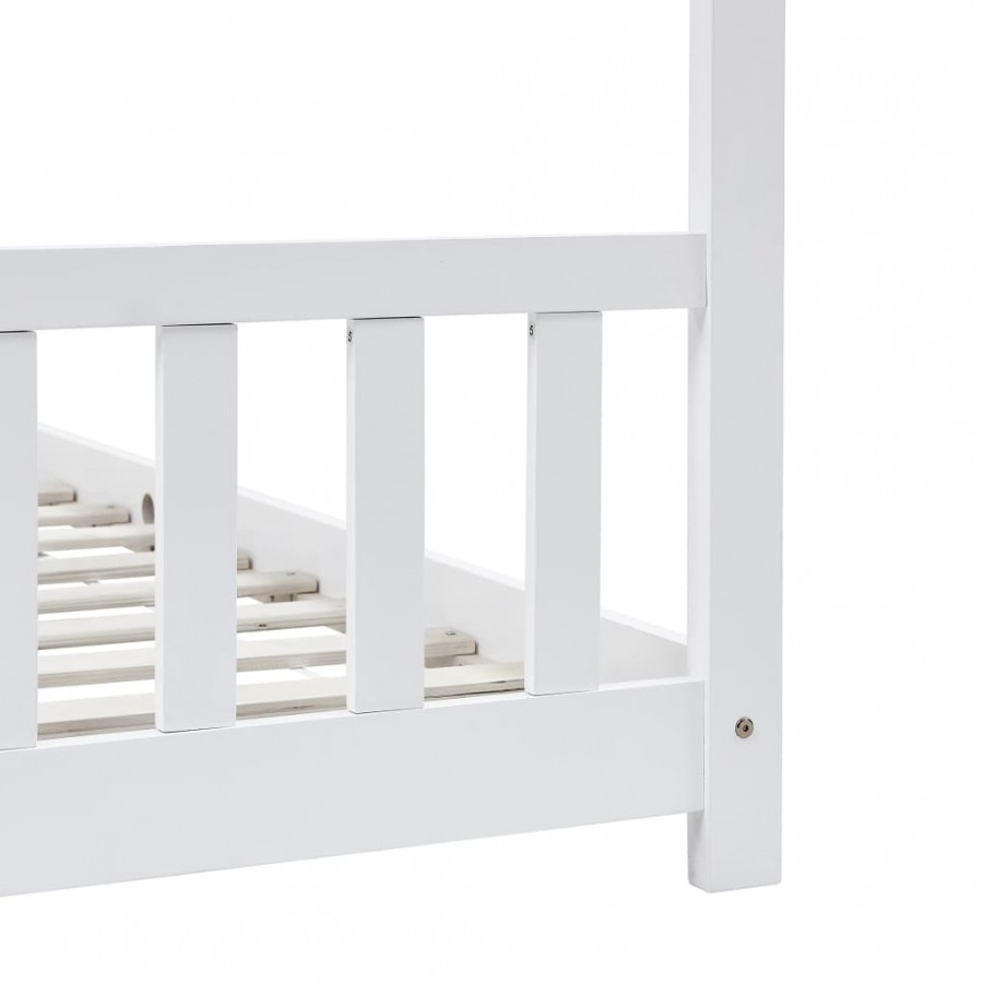 Lit d'enfant Blanc Bois de pin massif 90 x 200 cm