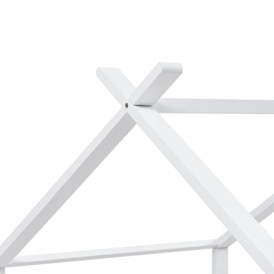 Lit d'enfant Blanc Bois de pin massif 90 x 200 cm