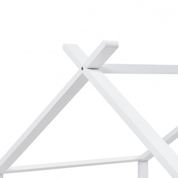 Lit d'enfant Blanc Bois de pin massif 90 x 200 cm