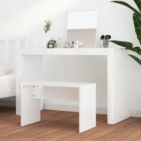 Tabouret de toilette Blanc brillant70x35x45cm 