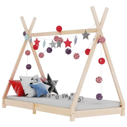 Lit d'enfant Bois de pin massif 70x140 cm