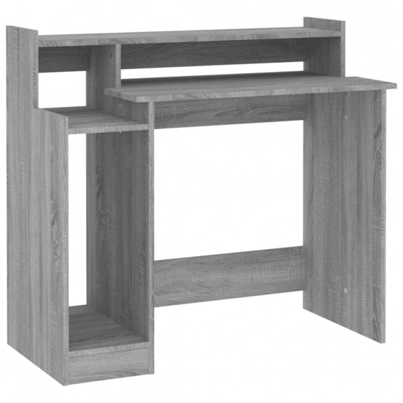 Bureau et lumières LED Sonoma gris 97x45x90cm 