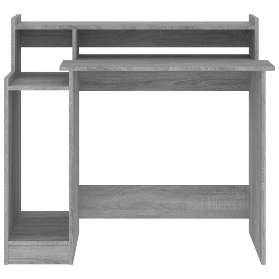 Bureau et lumières LED Sonoma gris 97x45x90cm 