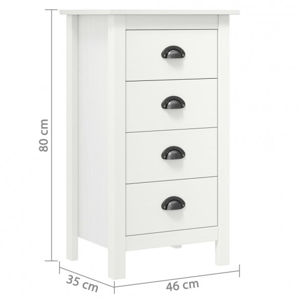Buffet Hill Blanc 46x35x80 cm Bois de pin solide