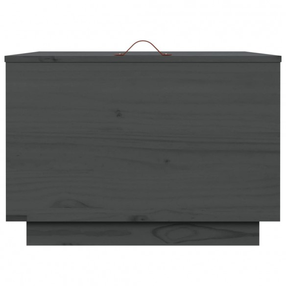 Boîtes de rangement et couvercles 3 pcs Gris Bois massif de pin