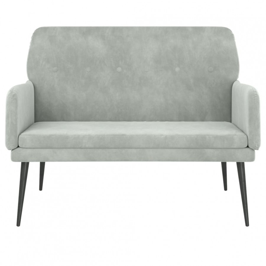 Banc Gris clair 108x79x79 cm Velours