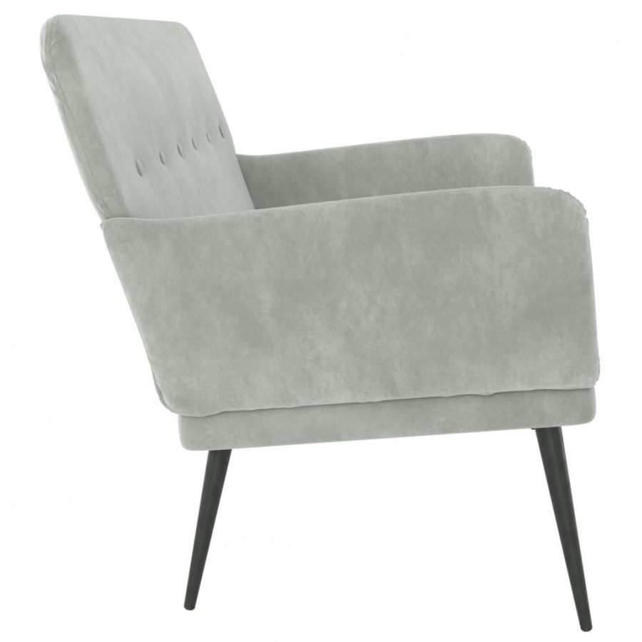 Banc Gris clair 108x79x79 cm Velours