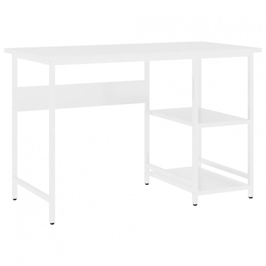 Bureau d'ordinateur Blanc 105x55x72 cm MDF et métal