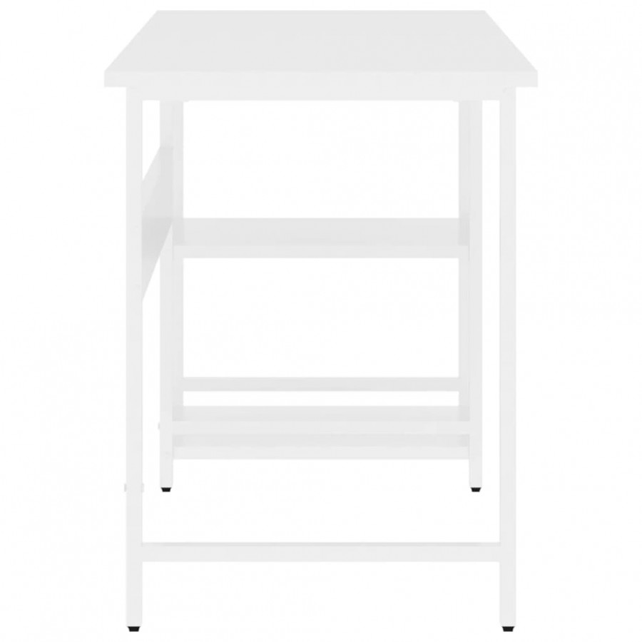 Bureau d'ordinateur Blanc 105x55x72 cm MDF et métal