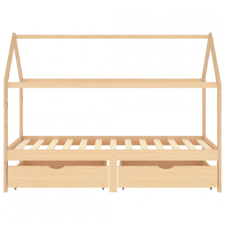 Lit d'enfant avec tiroirs Bois de pin massif 90x200 cm