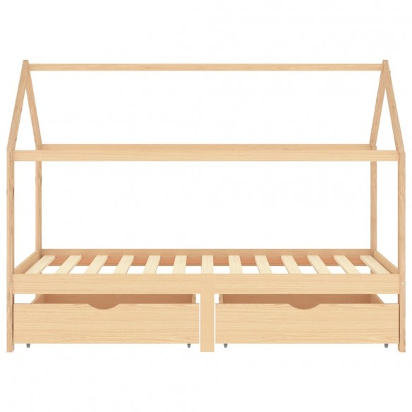 Lit d'enfant avec tiroirs Bois de pin massif 90x200 cm