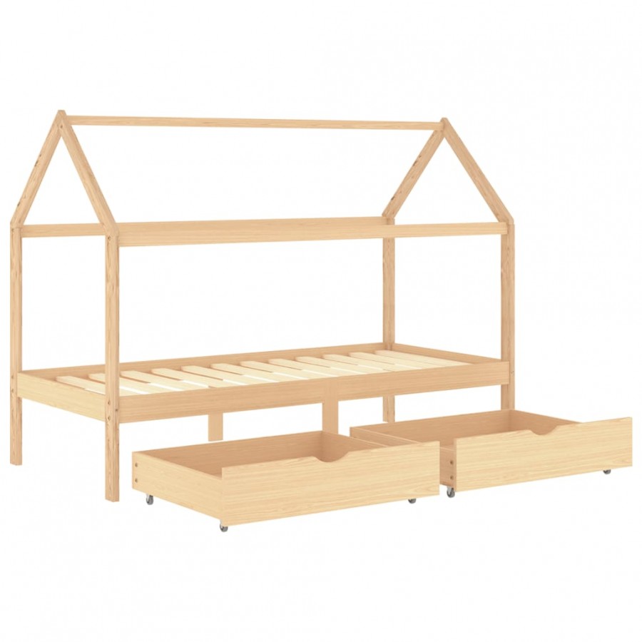 Lit d'enfant avec tiroirs Bois de pin massif 90x200 cm