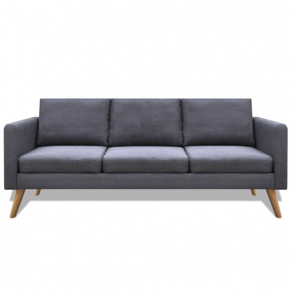 Jeu de canapé à 2 places et à 3 places Tissu Gris foncé