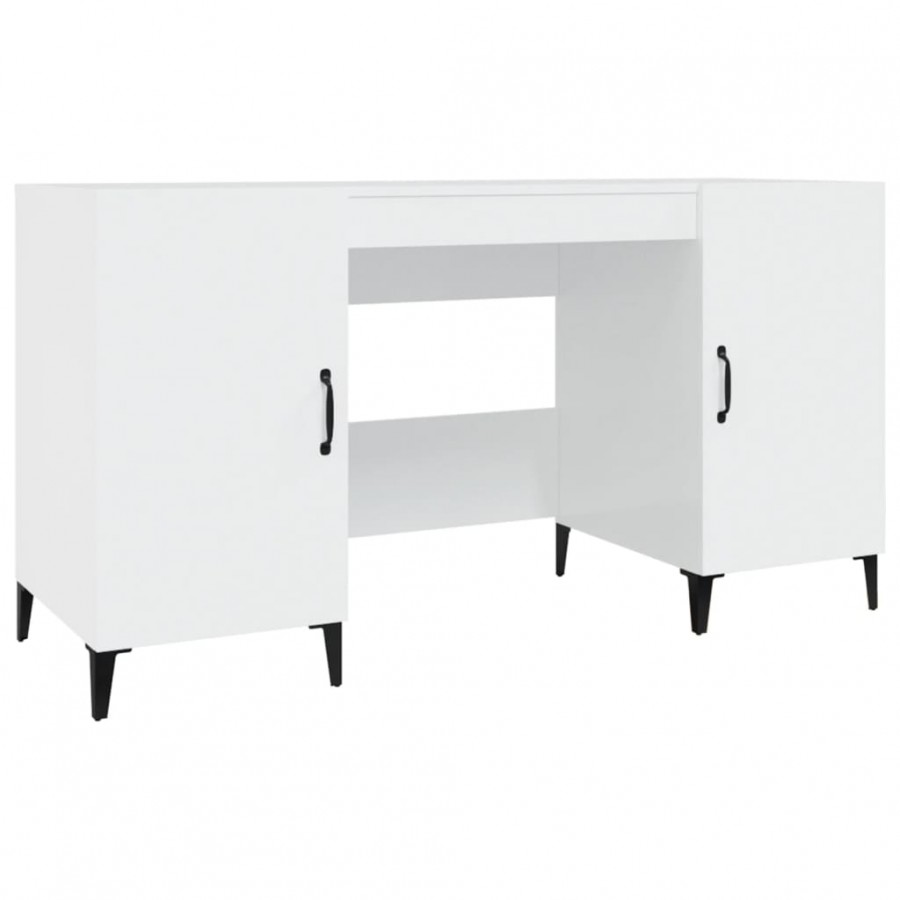 Bureau Blanc brillant 140x50x75 cm 