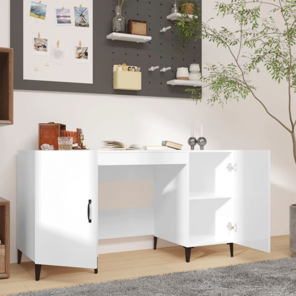 Bureau Blanc brillant 140x50x75 cm 