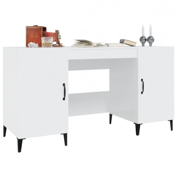 Bureau Blanc brillant 140x50x75 cm 
