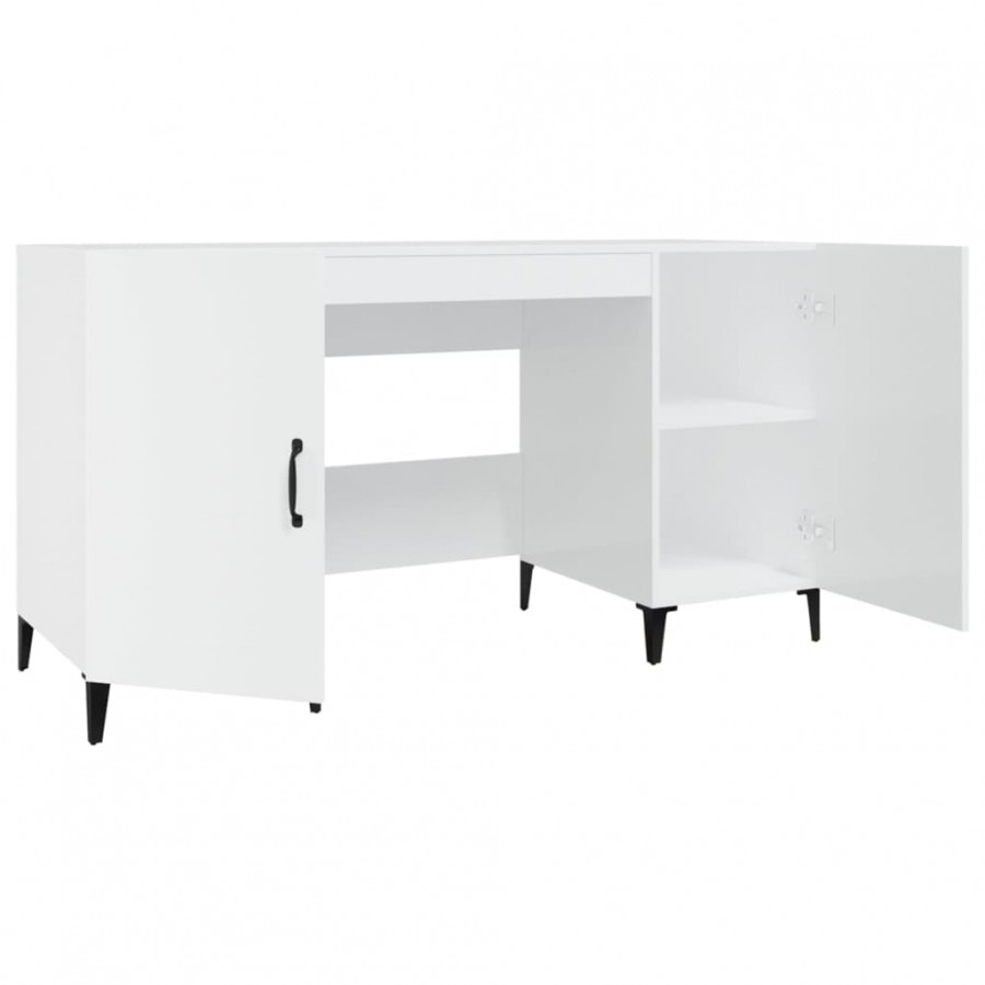 Bureau Blanc brillant 140x50x75 cm 