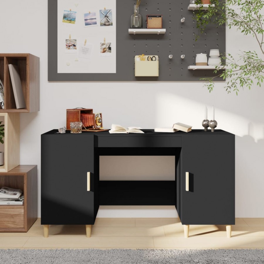 Bureau Noir 140x50x75 cm 