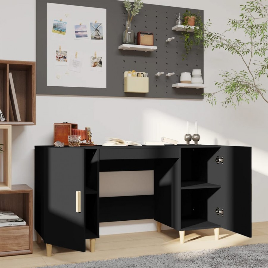 Bureau Noir 140x50x75 cm 