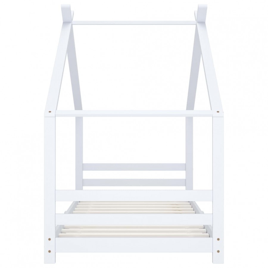 Lit d'enfant Blanc Bois de pin massif 90x200 cm