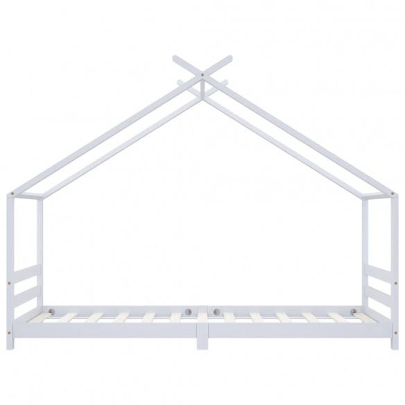 Lit d'enfant Blanc Bois de pin massif 90x200 cm