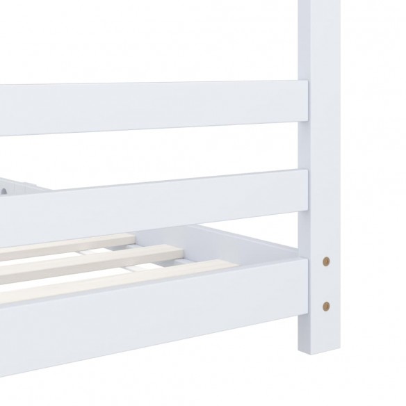 Lit d'enfant Blanc Bois de pin massif 90x200 cm