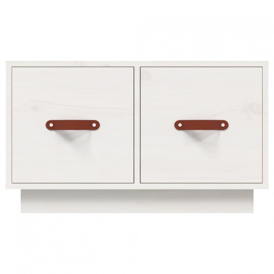 Table basse Blanc 60x53x35 cm Bois massif de pin