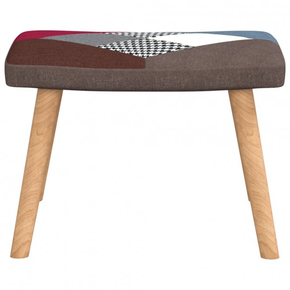 Chaise à bascule avec tabouret Patchwork Tissu