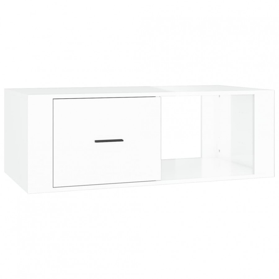 Table basse Blanc brillant 100x50,5x35 cm 