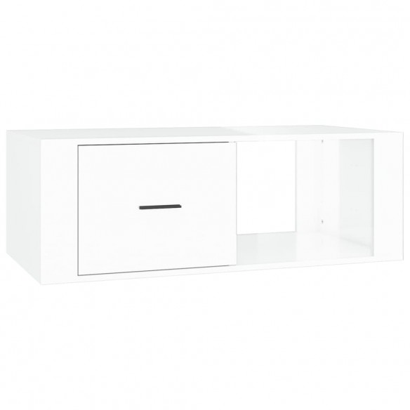 Table basse Blanc brillant 100x50,5x35 cm 