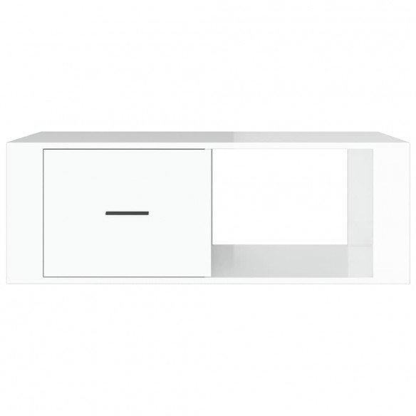 Table basse Blanc brillant 100x50,5x35 cm 