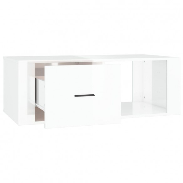 Table basse Blanc brillant 100x50,5x35 cm 