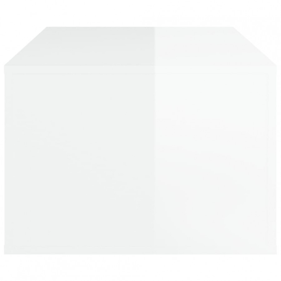 Table basse Blanc brillant 100x50,5x35 cm 