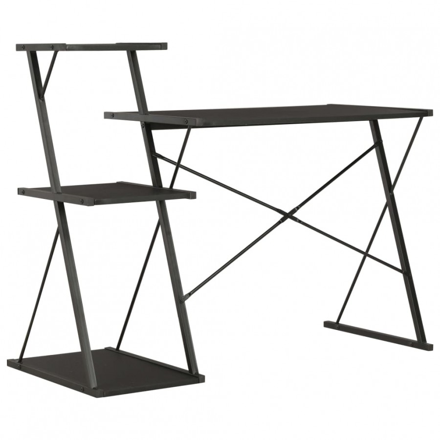 Bureau avec étagère Noir 116x50x93 cm