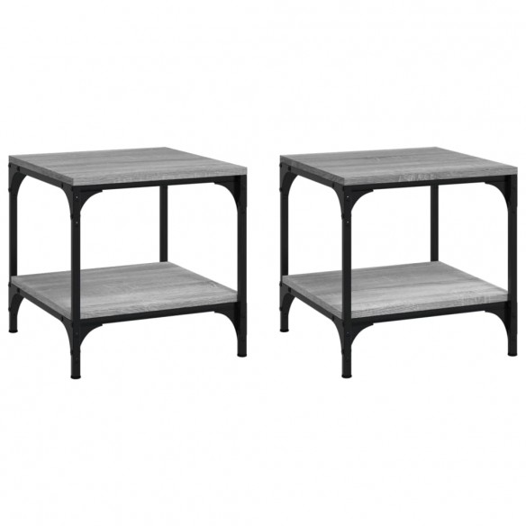 Tables d'appoint 2pcs Sonoma gris 40x40x40 cm 