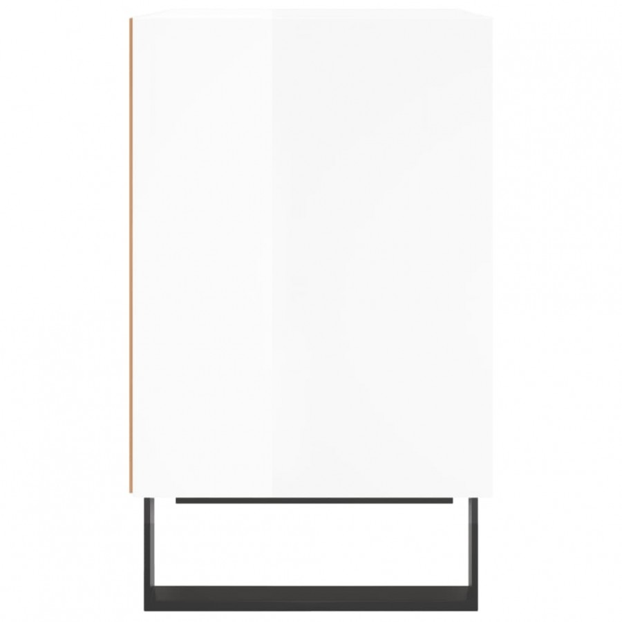 Tables de chevet 2pcs blanc brillant 40x30x50cm bois ingénierie