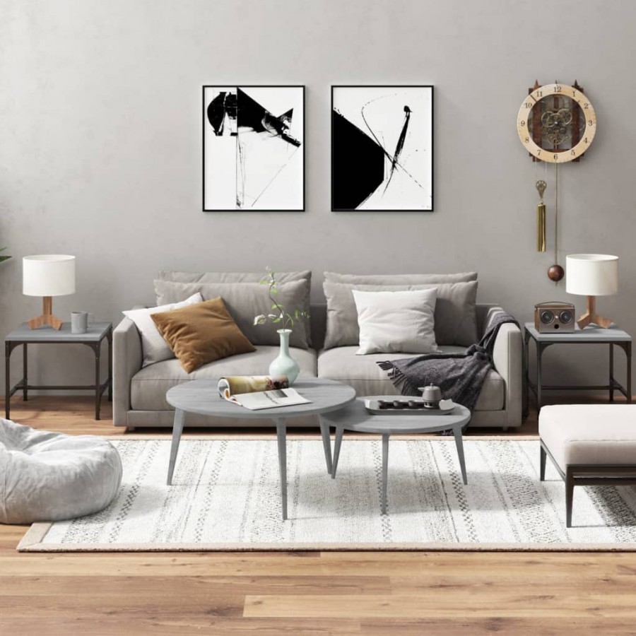 Tables d'appoint 2pcs Sonoma gris 40x40x35 cm 