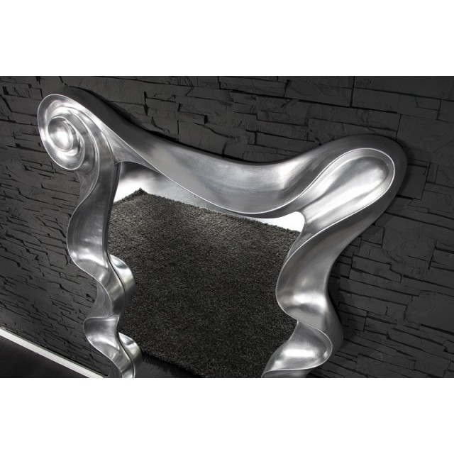 Miroir mural moderne en polyresine teinté argent