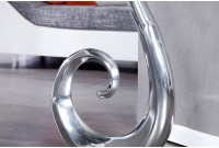 Vase décoratif 50 cm en boucle teinté argenté